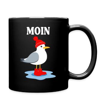 Moin Seagull in Frisian look - Full Colour Mug - black - Right
