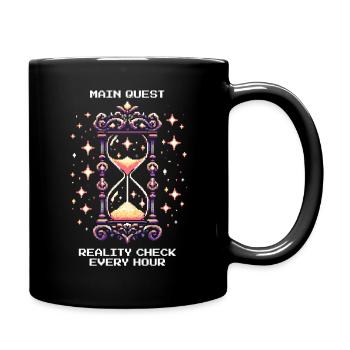 Main Quest: Hourly Reality Check | Lucid dream - Full Colour Mug - black - Right