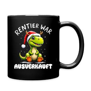 Christmas Dino Saying Reindeer was sold out - Full Colour Mug - black - Right
