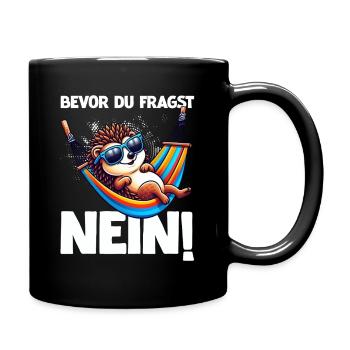 Avant de demander No Hedgehog Mauvaise humeur - Mug uni - noir - Droite