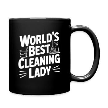 Die beste Putzfrau der Welt - Tasse einfarbig - Schwarz - Rechts