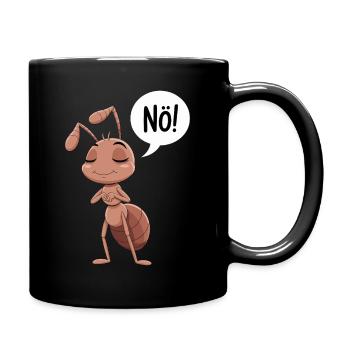 No! Funny Ant Illustration - Full Colour Mug - black - Right