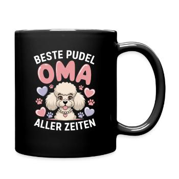 Beste Pudel Oma Aller Zeiten Mit Herz und Pfoten - Tasse einfarbig - Schwarz - Rechts