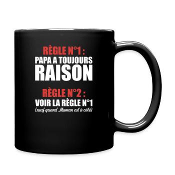 Humour Papa Maman Règles Cadeau - Mug uni - noir - Droite