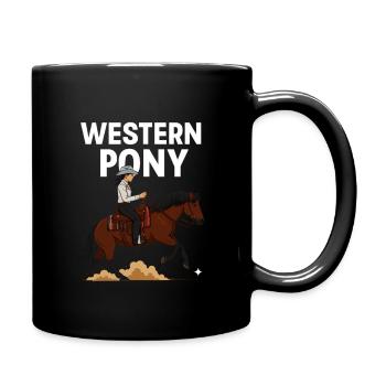 Cavalier de poney western - Mug uni - noir - Droite