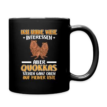 Quokka interests me Short-tailed kangaroo - Full Colour Mug - black - Right
