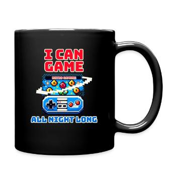 I Can Game All Night Long Retro Gaming - Tasse einfarbig - Schwarz - Rechts