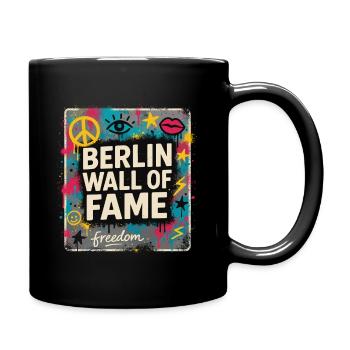 Mur de la renommée de Berlin Art de rue - Mug uni - noir - Droite