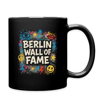 Mur de la renommée de Berlin Graffiti Street Design - Mug uni - noir - Droite
