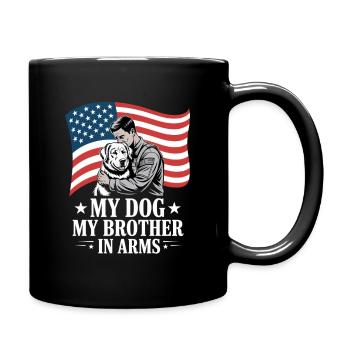 My Dog My Brother In Arms Soldat Hund Kamerad - Tasse einfarbig - Schwarz - Rechts