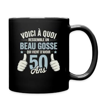 This is what a handsome 50-year-old guy looks like - Full Colour Mug - black - Right