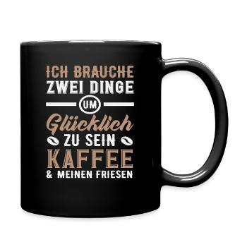 Friese Kaffee Pferd Pferdemädchen Reiten Ponyfans - Tasse einfarbig - Schwarz - Rechts