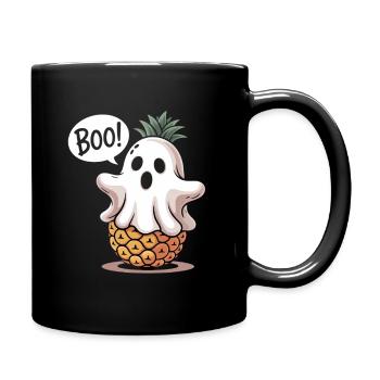 Ananas Geist Halloween - Tasse einfarbig - Schwarz - Rechts
