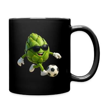 Baby-foot artichaut avec lunettes de soleil Faußball - Mug uni - noir - Droite