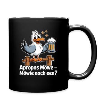Speaking of seagull – Möwie noch een? Funny Seagull With - Full Colour Mug - black - Right