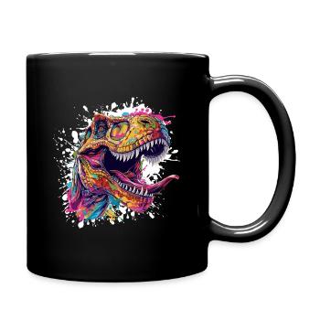 Colorful T-Rex Head Splash - Full Colour Mug - black - Right