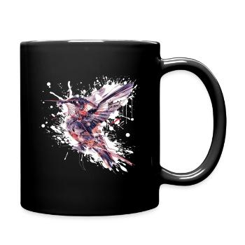 Aquarell Kolibri Spritzer - Tasse einfarbig - Schwarz - Rechts