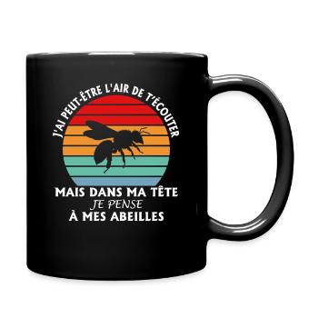 Ich scheine zuzuhören, aber ich denke an die Bienen - Tasse einfarbig - Schwarz - Rechts
