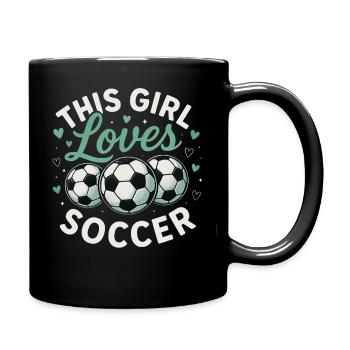 This Girl Loves Football - Full Colour Mug - black - Right