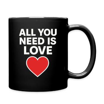 All You Need Is Love Heart - Full Colour Mug - black - Right