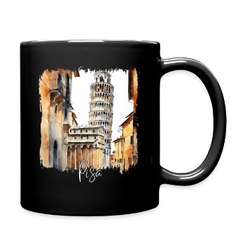 Aquarelle de Pise, Pise Italie - Mug uni - noir - Droite