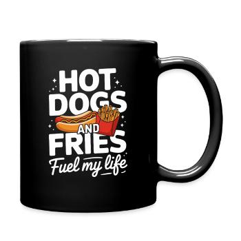 Les hot-dogs et les frites alimentent ma vie en m’amusant - Mug uni - noir - Droite