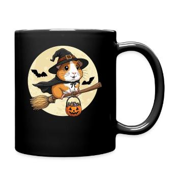 mignon cochon d’Inde sorcière Halloween - Mug uni - noir - Droite