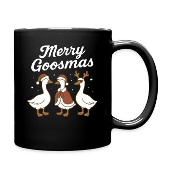 Weihnachtsgans Frohe Gänse Lustige Weihnachten - Tasse einfarbig - Schwarz - Rechts