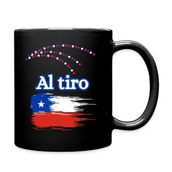 Chilenische Dialekt-Flaggenbürste - Tasse einfarbig - Schwarz - Rechts