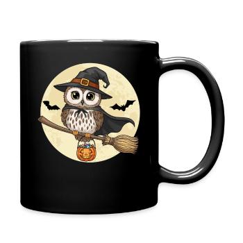 Cute Owl Witch Halloween - Full Colour Mug - black - Right