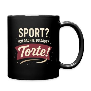 Sport? I thought you said cake! - Full Colour Mug - black - Right