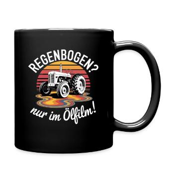 Arc-en-ciel uniquement dans le film d’huile tracteur voiture ancienne - Mug uni - noir - Droite