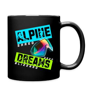 Alpine Dreams | Ski Winter Design - Tasse einfarbig - Schwarz - Rechts