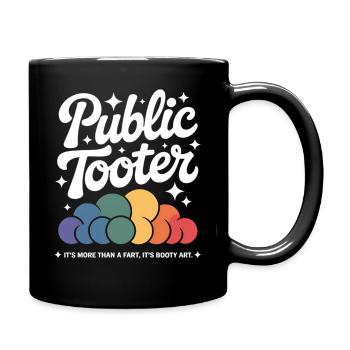 Public Tooter Regenbogenwolken - Tasse einfarbig - Schwarz - Rechts