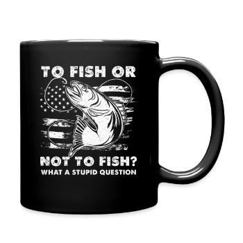 Pêcher ou ne pas pêcher : motif poisson - Mug uni - noir - Droite