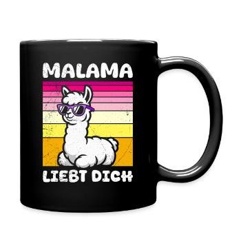 Bald Mama MALAMA LIEBT DICH Lustiges - Tasse einfarbig - Schwarz - Rechts