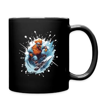 Hahn Snowboard - Tasse einfarbig - Schwarz - Rechts