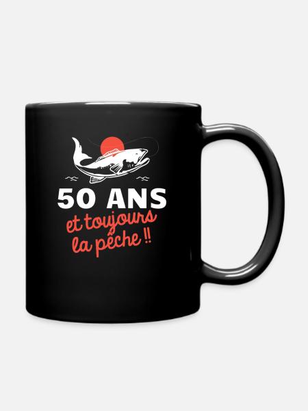 50 Jahre und immer noch Angelhumor Jubiläum - Tasse einfarbig - Schwarz