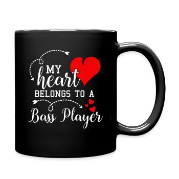 J’aime mon bassiste Mari Femme Saint Valentin - Mug uni - noir - Droite