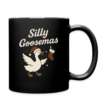Dumme Gänse Gans Weihnachten Lustiger Weihnachtsmann - Tasse einfarbig - Schwarz - Rechts