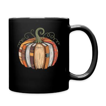 Bücherkürbis für Leseratten Kürbis Bücher - Tasse einfarbig - Schwarz - Rechts
