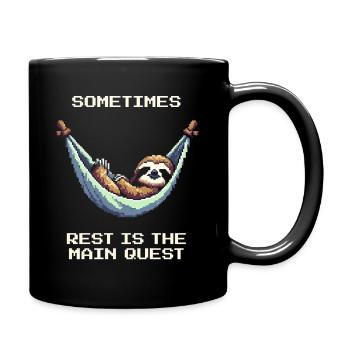 Sometimes Resting Is the Main Quest | Balance - Full Colour Mug - black - Right