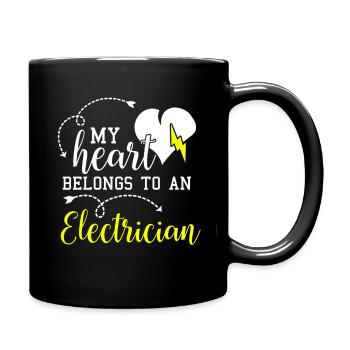 Mon cœur appartient à une électricien fière épouse - Mug uni - noir - Droite
