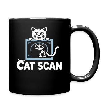 Cat Scan Katzenröntgen Grafik - Tasse einfarbig - Schwarz - Rechts