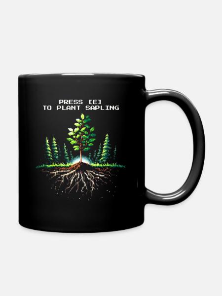 Appuyez sur [E] Plantation d’un semis | Boisement - Mug uni - noir