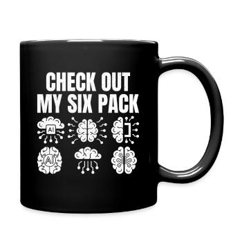 Check out my six pack - Tasse einfarbig - Schwarz - Rechts