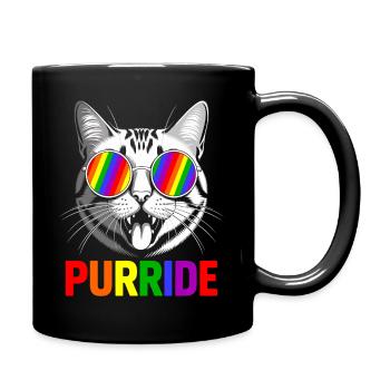 Purride Cat Rainbow Shades - Full Colour Mug - black - Right