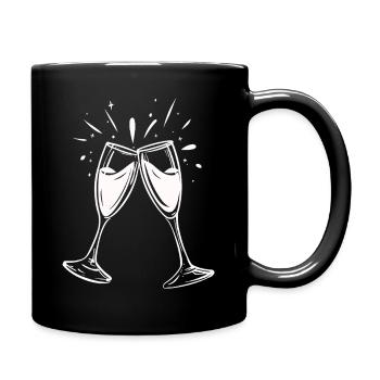 Sekt-Prosecco-Glas - Tasse einfarbig - Schwarz - Rechts
