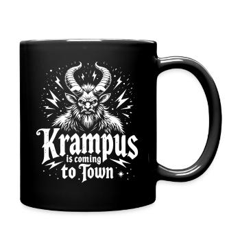 Der Krampus kommt in die Stadt - Tasse einfarbig - Schwarz - Rechts