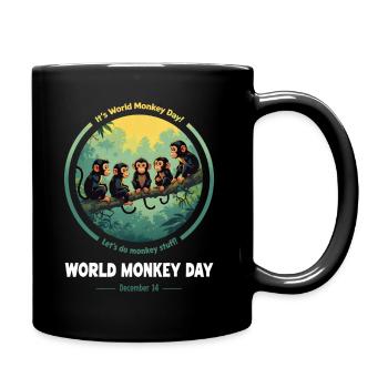 World Monkey Day – December 14th - Full Colour Mug - black - Right